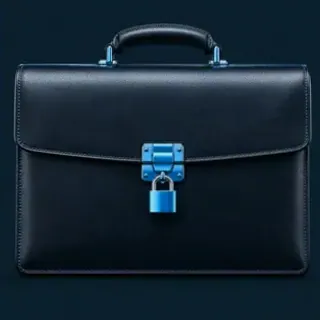 Locked leather briefcase — A Big Candy